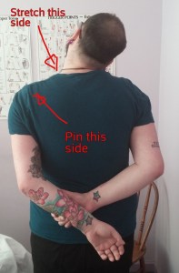 Neck stretch shoulder pin